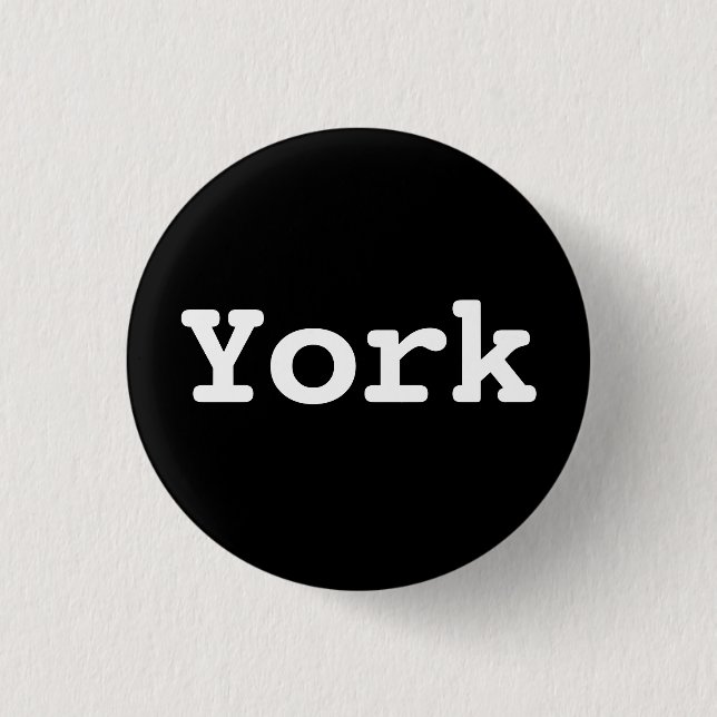 Customisable York Typography 3 Cm Round Badge (Front)