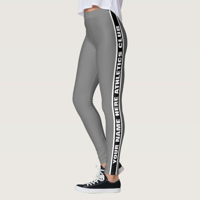 Customisable Your Club Name Striped Leggings (Left)