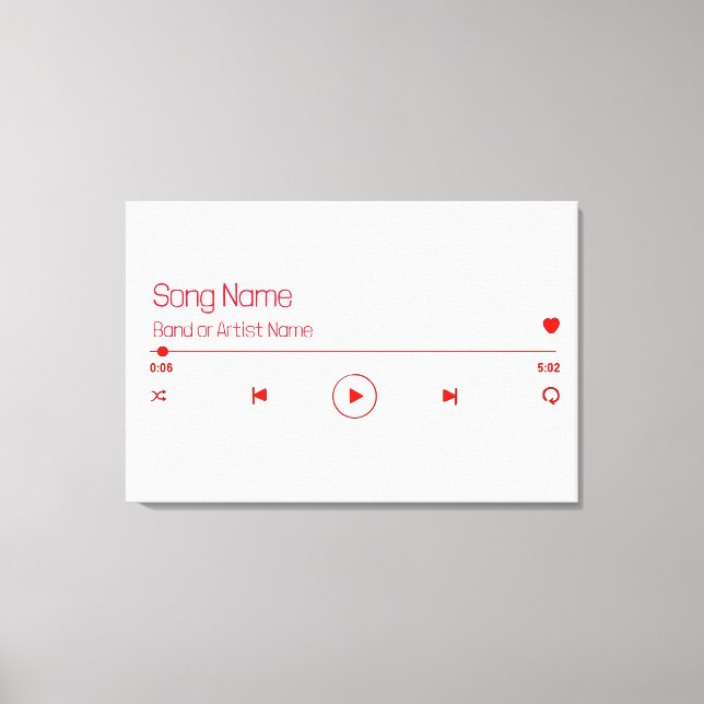 Customisable Your Favourite Music Canvas Print (Front)
