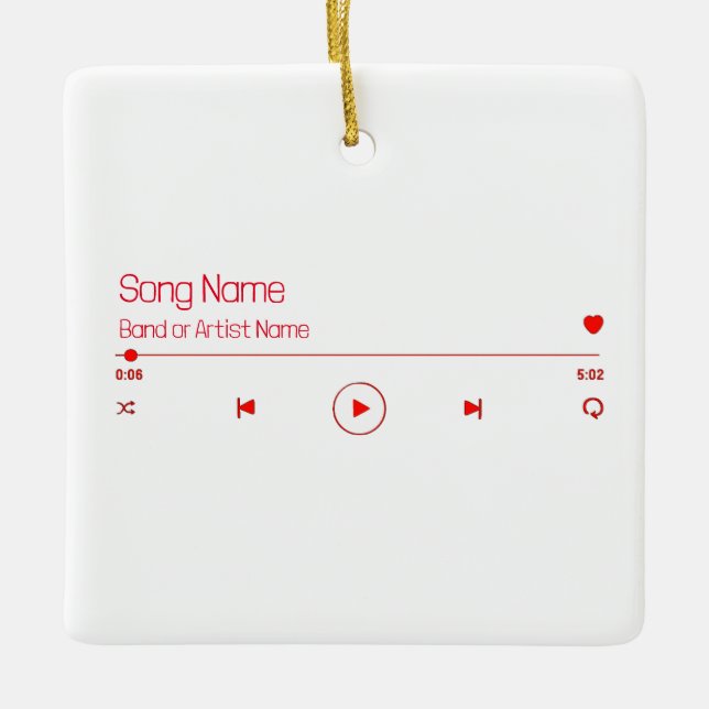 Customisable Your Favourite Music Ceramic Ornament (Front)