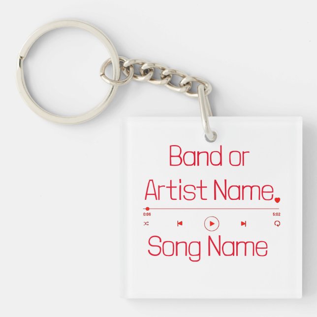 Customisable Your Favourite Music Key Ring (Front)