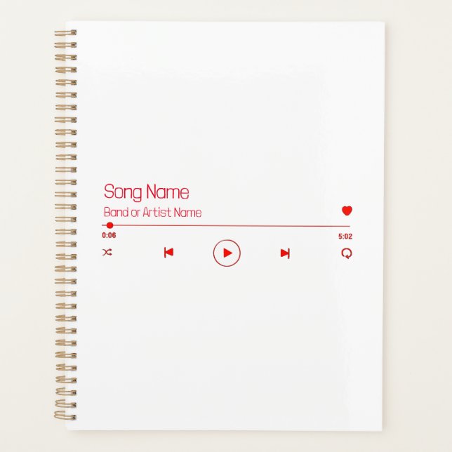 Customisable Your Favourite Music Planner (Front)