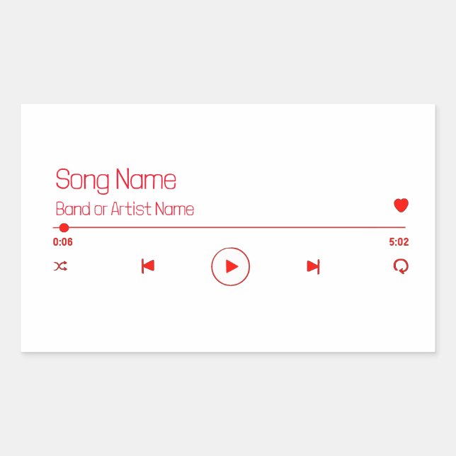 Customisable Your Favourite Music Rectangular Sticker (Front)