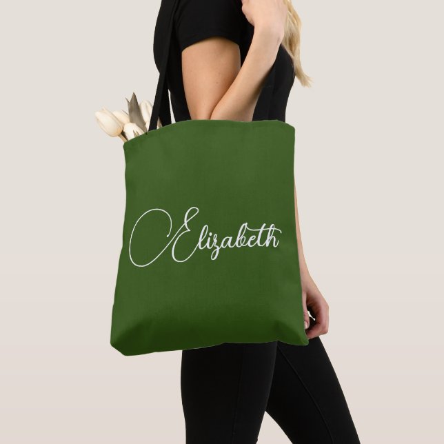 Customisable Your Own Name Typography Template Tote Bag (Close Up)