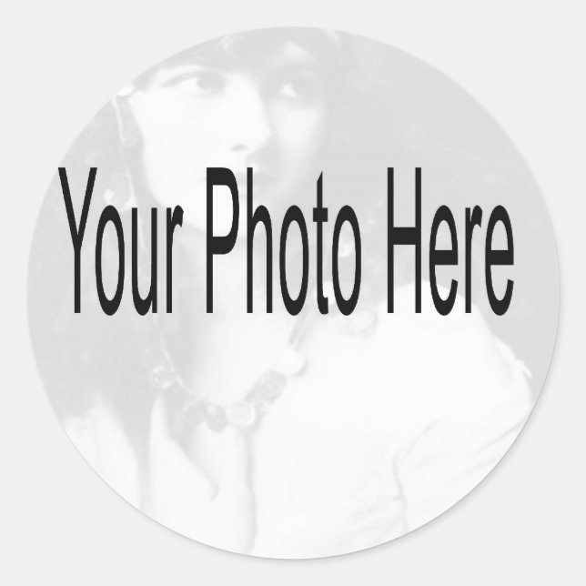 Customisable - Your Photo & Text Classic Round Sticker (Front)