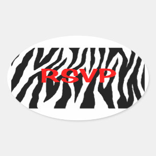 Customisable Zebra Oval Sticker