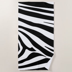 Customisable zebra print beach towel