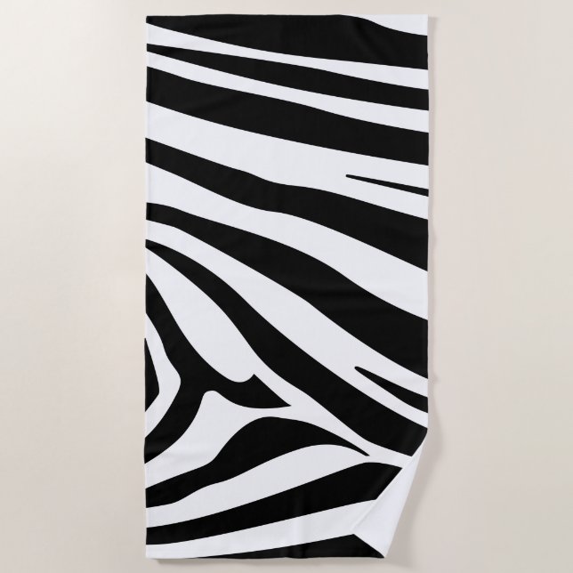 Customisable zebra print beach towel (Front)