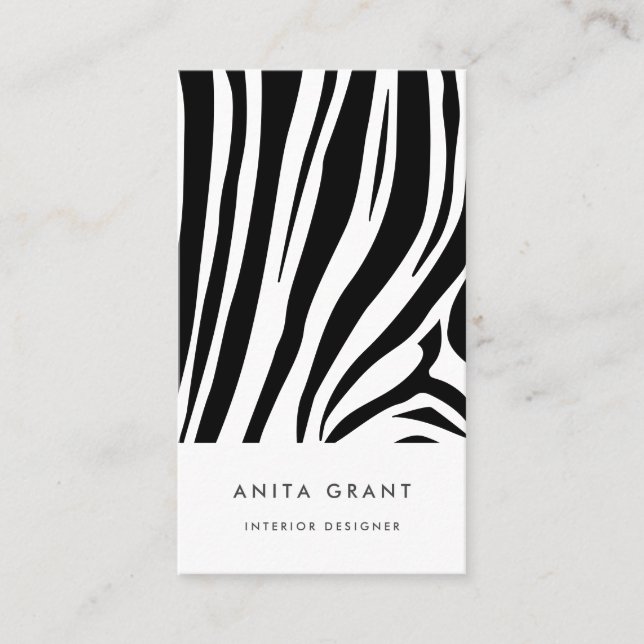 Customisable zebra print business card (Front)