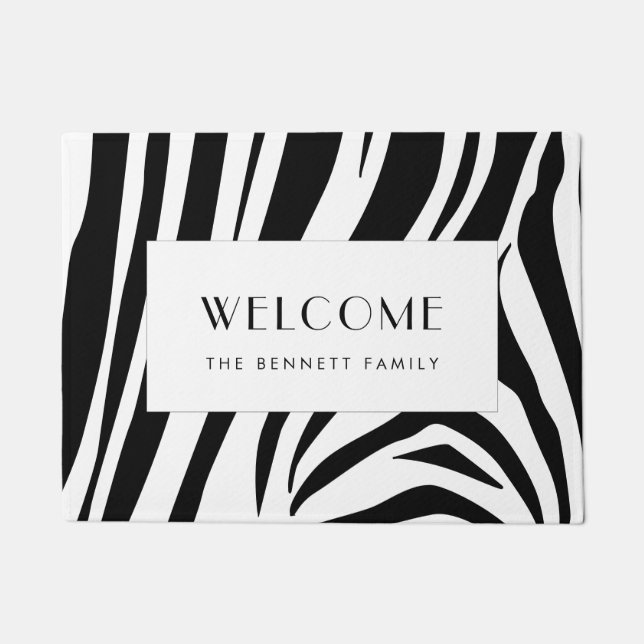 Customisable zebra print doormat (Front)