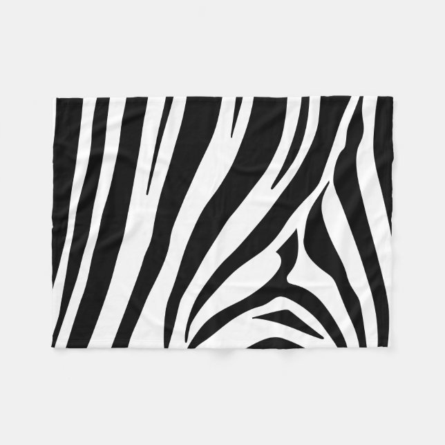 Customisable zebra print fleece blanket (Front (Horizontal))