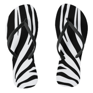 Customisable zebra print flip flops
