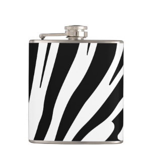Customisable zebra print hip flask