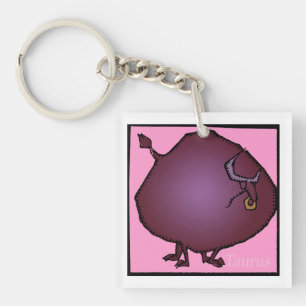 Customisable Zodiac Signs Taurus 2 sided Keychain