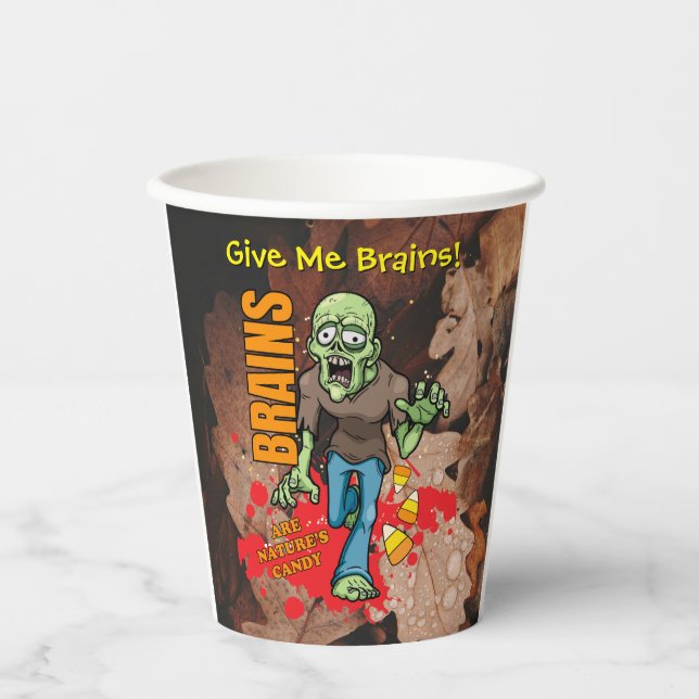 Customisable Zombie Halloween Paper Cups (Front)