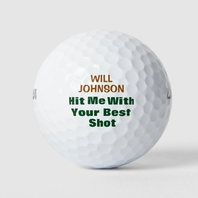 Customisation and Personalised Golf Balls You Name (Front)
