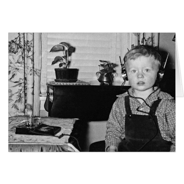 Customise 1950's Radio Boy Humourous Caption (Front Horizontal)