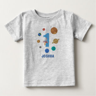 Customise 1st Birthday Planet Party Baby T-Shirt