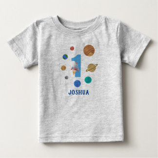 Customise 1st Birthday Planet Party Baby T-Shirt