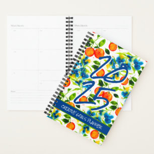 Customise 2025 Oranges & Blue Blossoms Planner