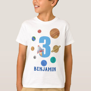Customise 3rd Birthday Solar System Planets T-Shirt