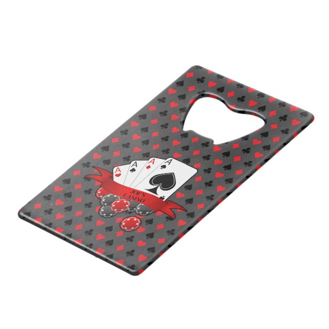 Customise 4 Aces Red Black Card Suits on Grey Beer (Front Angled)