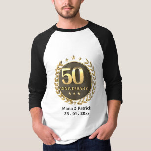 Customise 50th Golden Anniversary Gift Men Women   T-Shirt