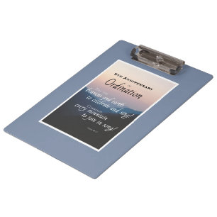 Customise, 5th Anniversary Ordination Clipboard