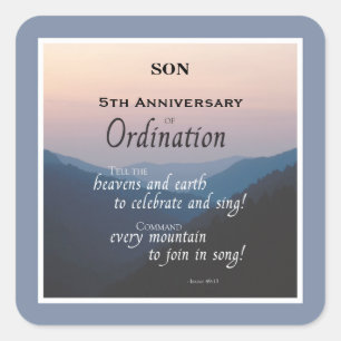 Customise, 5th Anniversary Ordination Square Sticker