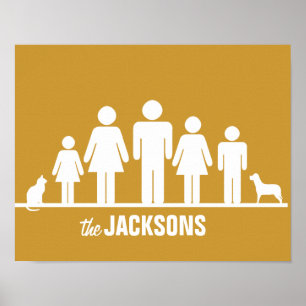 Customise a Family of Five Poster