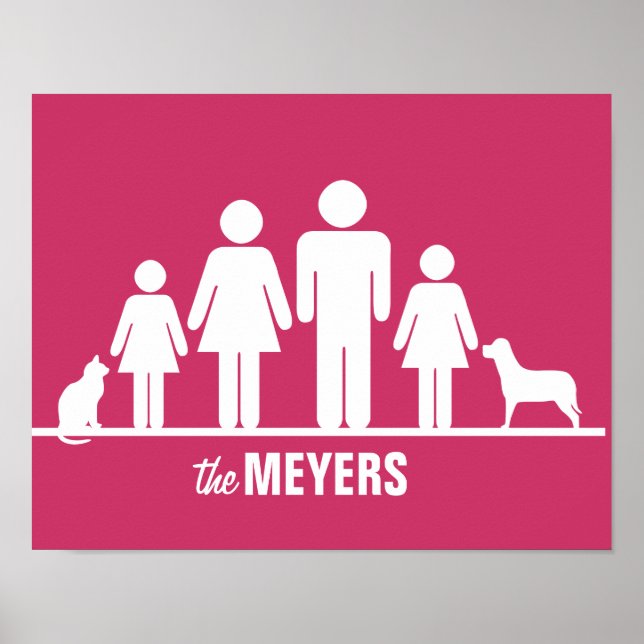 Customise a Family of Four Poster (Front)