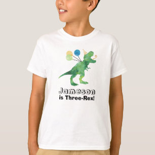 Customise-able Dinosaur Birthday T-Shirt Any Age