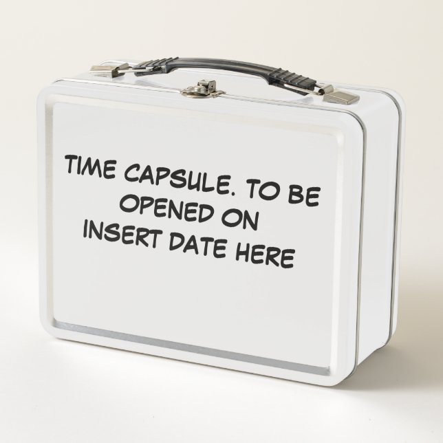 Customise-able time capsule for future metal lunch box (Front)