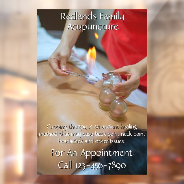 Customise Acupuncture Cupping Therapy Business 2 Window Cling (Sheet 2)