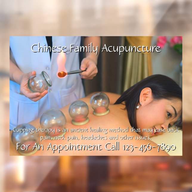 Customise Acupuncture Cupping Therapy Business 4 Window Cling (Sheet 2)