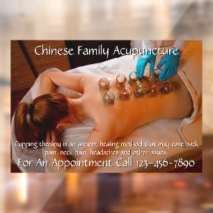 Customise Acupuncture Cupping Therapy Business 5 Window Cling