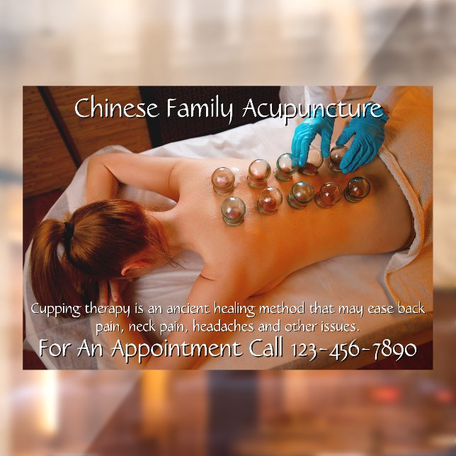 Customise Acupuncture Cupping Therapy Business 5 Window Cling (Sheet 2)