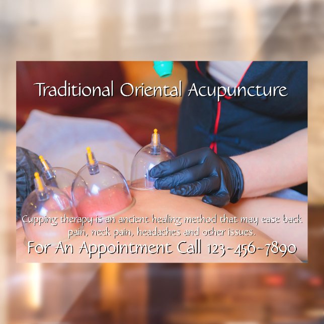 Customise Acupuncture Cupping Therapy Business 6 Window Cling (Sheet 2)