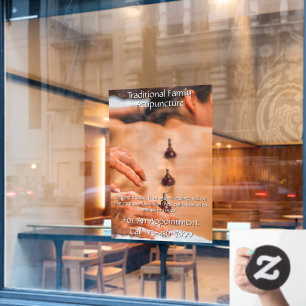 Customise Acupuncture Cupping Therapy Business 8 Window Cling