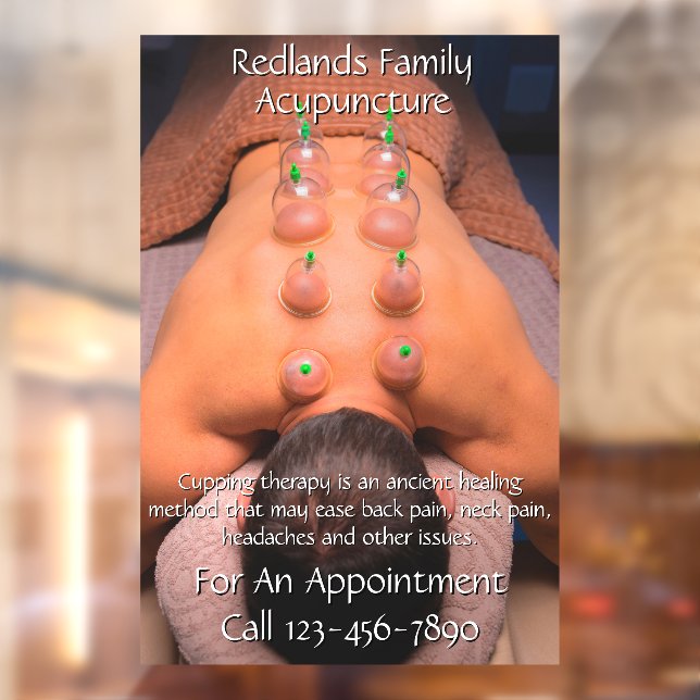 Customise Acupuncture Cupping Therapy Business Window Cling (Sheet 2)