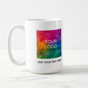 Customise Add Your Business Company Logo Text Name Coffee Mug