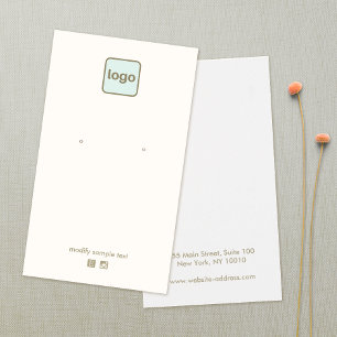 Customise  Add Your Logo Cream Earring Display 