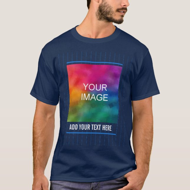 Customise Add Your Photo Company Logo Men's T-Shirt (Front)