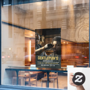 Customise African American Barbershop Business Window Cling