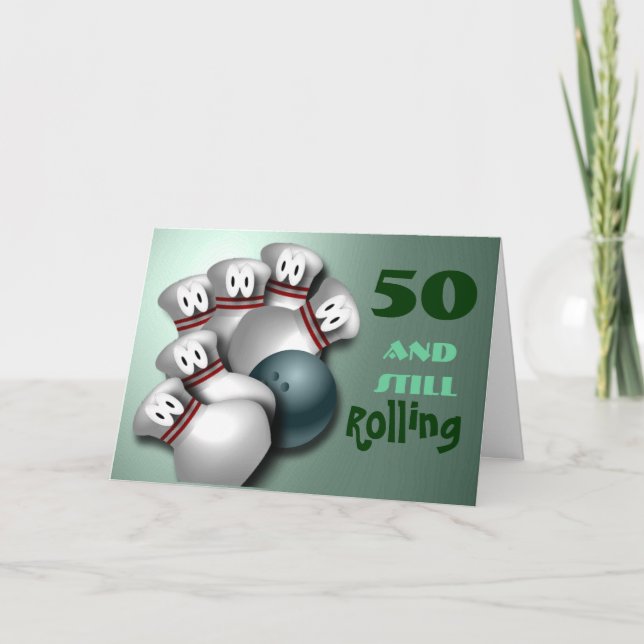 Customise Age  bowling Birthday Card (Front)