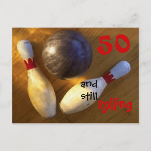 Customise Age Bowling Birthday Postcard