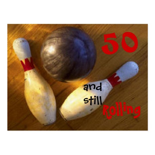 Customise Age Bowling Birthday Postcard