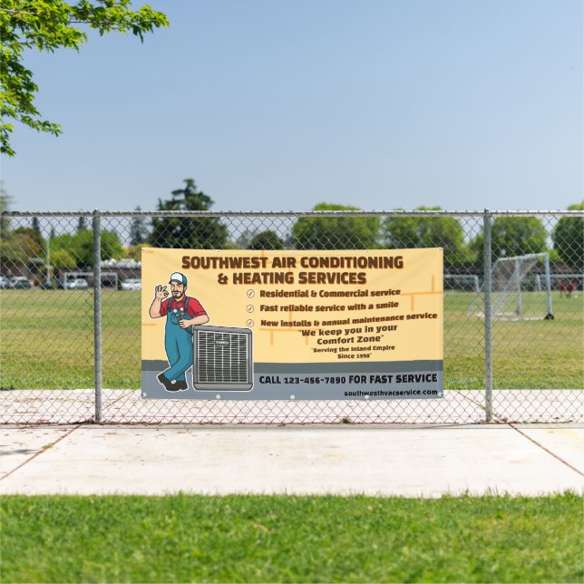 Customise Air Conditioning Heating HVAC Large Banner (Insitu)