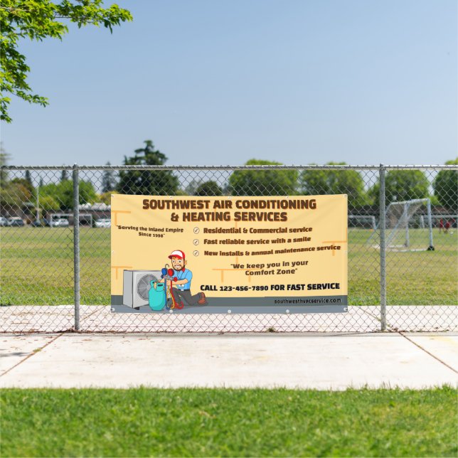 Customise Air Conditioning Heating HVAC Large Banner (Insitu)