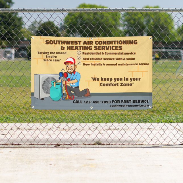 Customise Air Conditioning Heating HVAC Shop Banner (Insitu)